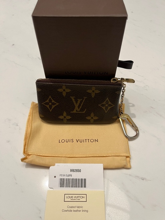 Louis Vuitton Accessories - Louis Vuitton Monogram Canvas Key Pouch with Gold Hardware